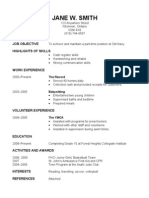 Resume Example Handout