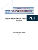 Alegerea Dintilor Artificiali Anteriori