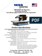 Foil Xpress Spec Sheet 2011