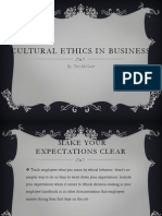 Cultural Ethics in Business T M