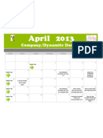 April Calendar Dynamites and Company