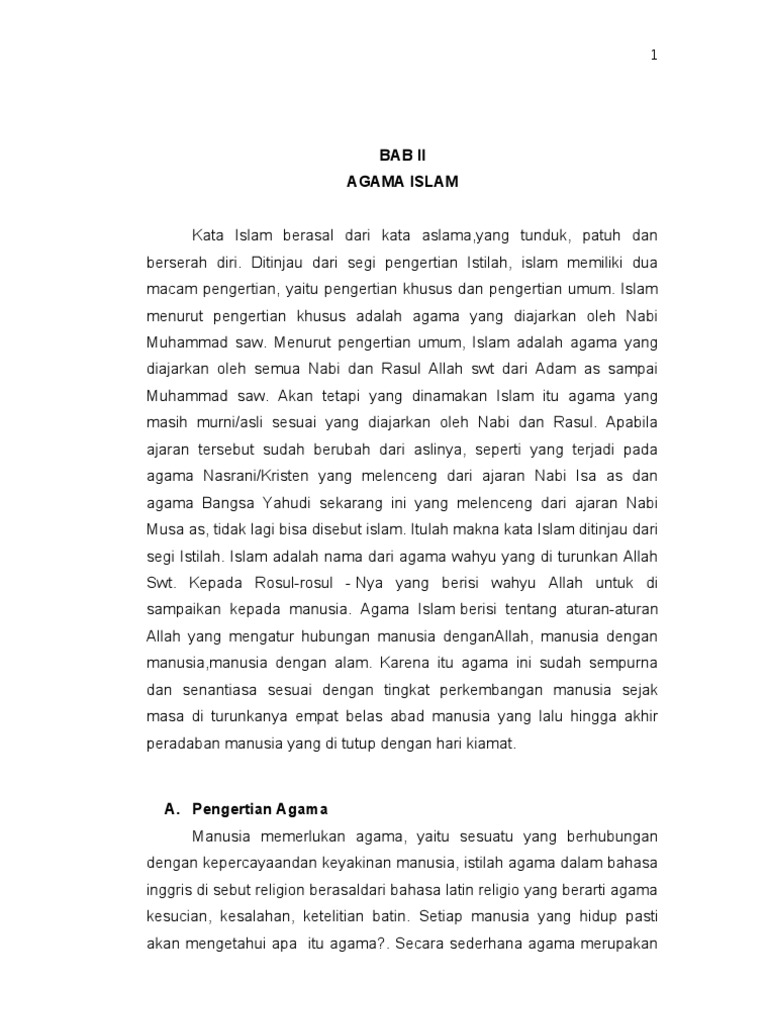 Makalah Peranan Agama Islam