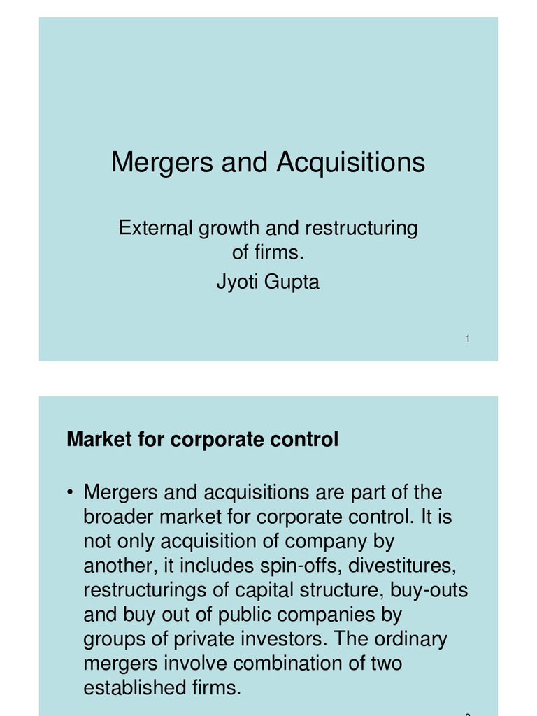 Mergers and Acquisitions.pdf | Mergers And Acquisitions | Goodwill ...