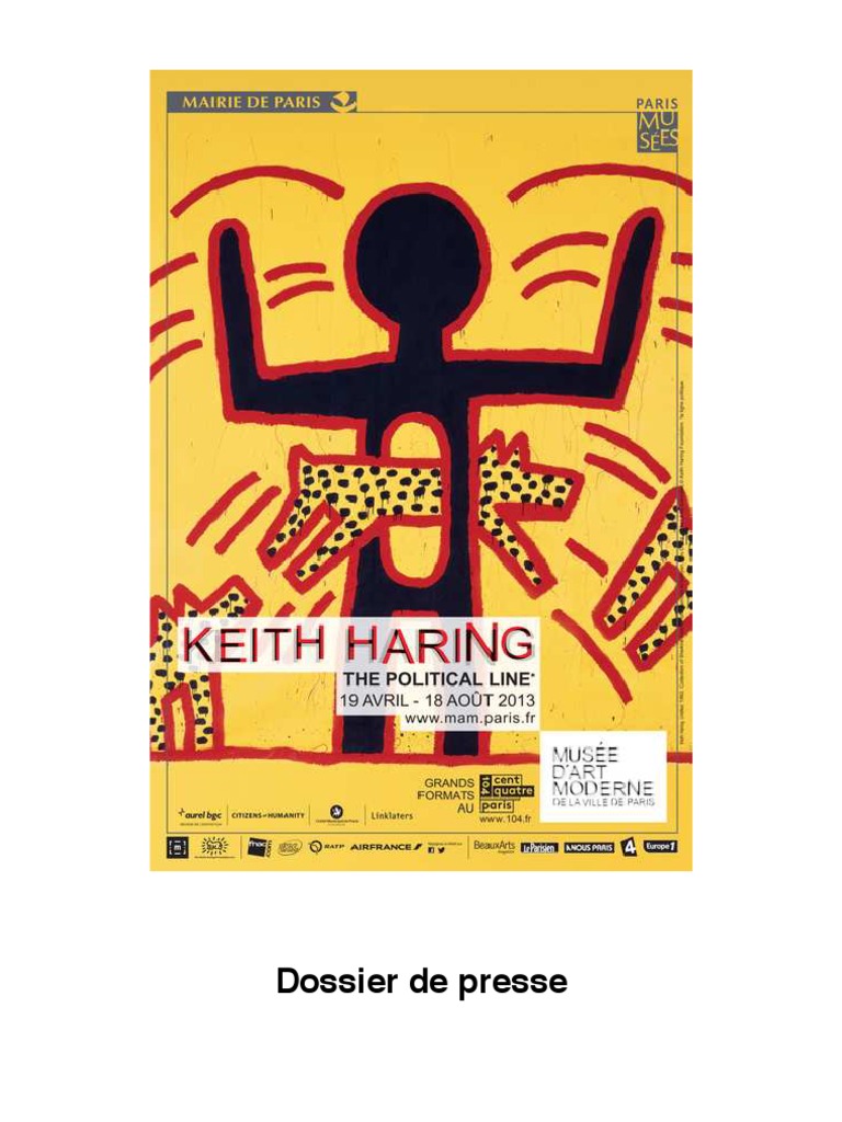 Keith Haring Page De Garde Cahier Des Arts Exposition Keith Haring Paris PDF | PDF