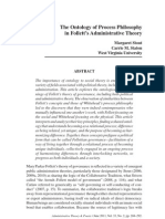 The Ontology of Process Philosofhy in Follet S