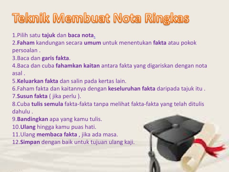 Teknik Membuat Nota Ringkas | PDF | Kajian Bahasa Asing