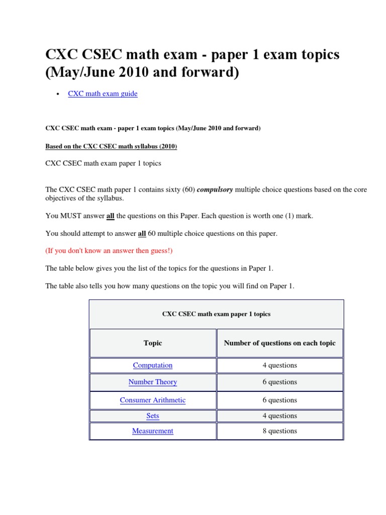 paper english exam 4 form 1 and 2 Exam Questions Exam 1 Paper Math CXC Number Paper paper english exam 4 form 1 and 2 Exam Questions Exam 1 Paper Math CXC Number Paper