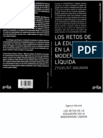 Bauman Zygmunt Losretosdelaeducacionenlamodernidadliquida