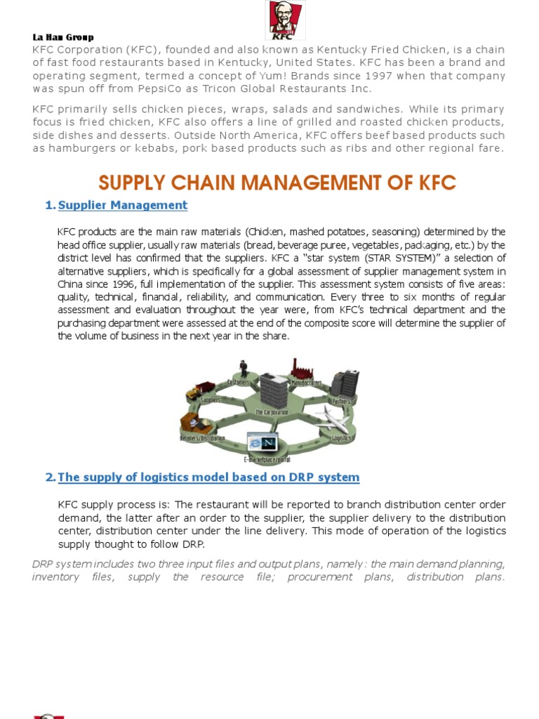 KFC Supply Chain Management PDF Inventory Supply Chain Management