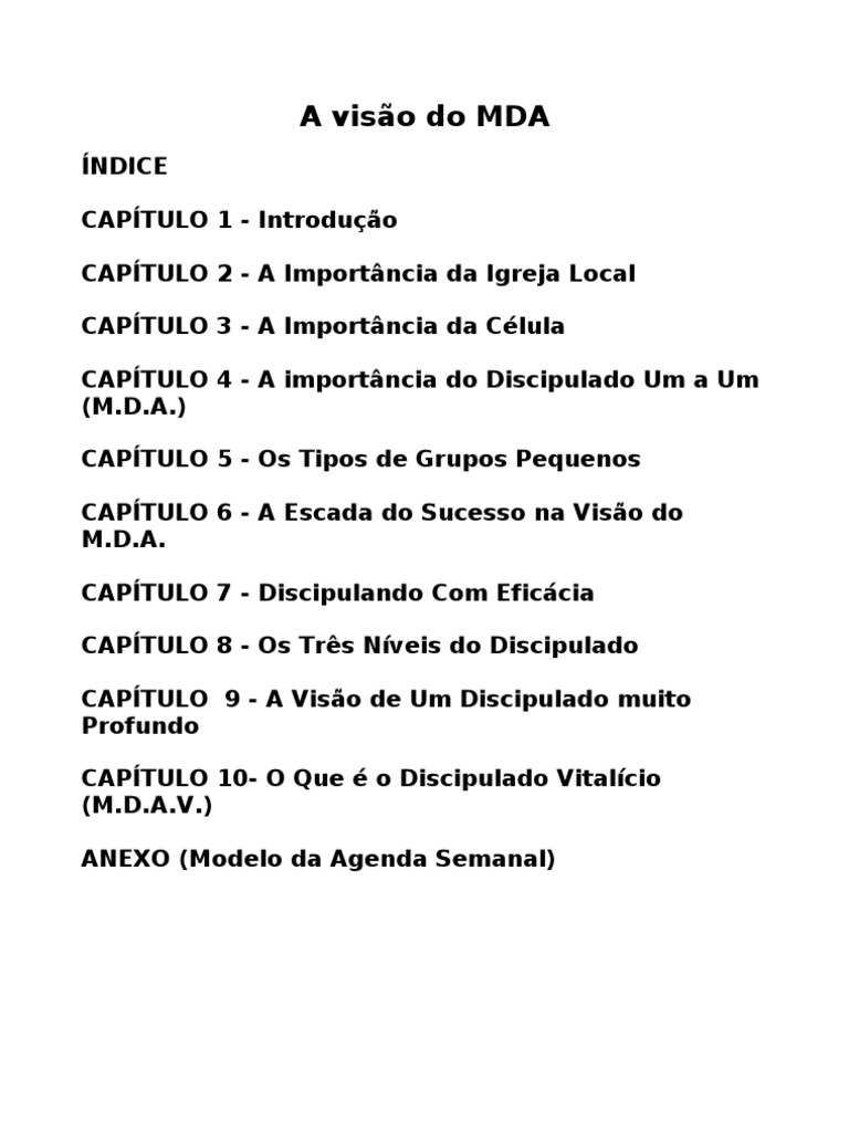 A Visão Do MDA | PDF | Igreja cristã | Jesus