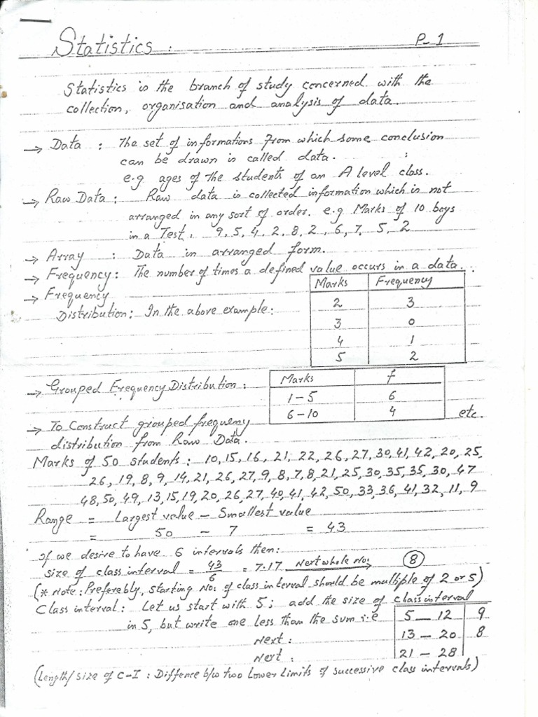 ALevels Statistics Notes