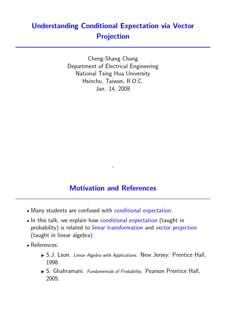 Conditional Expectation | PDF | Basis (Linear Algebra) | Linear Subspace