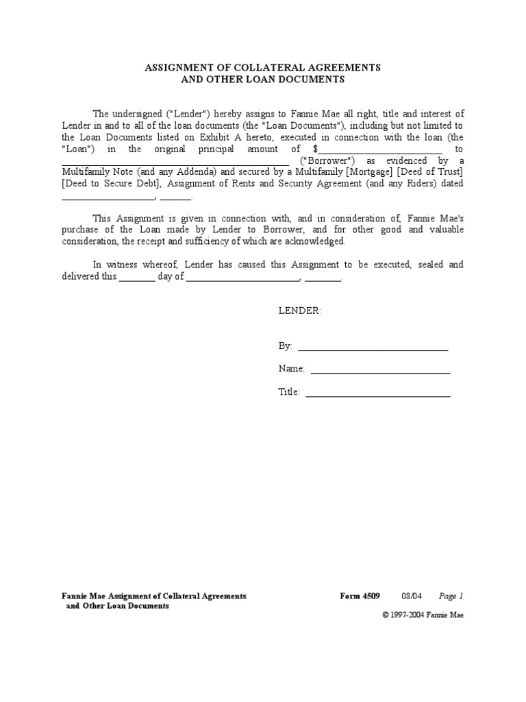Fannie Mae Loan Document Assignment | PDF | Finance & Money Management