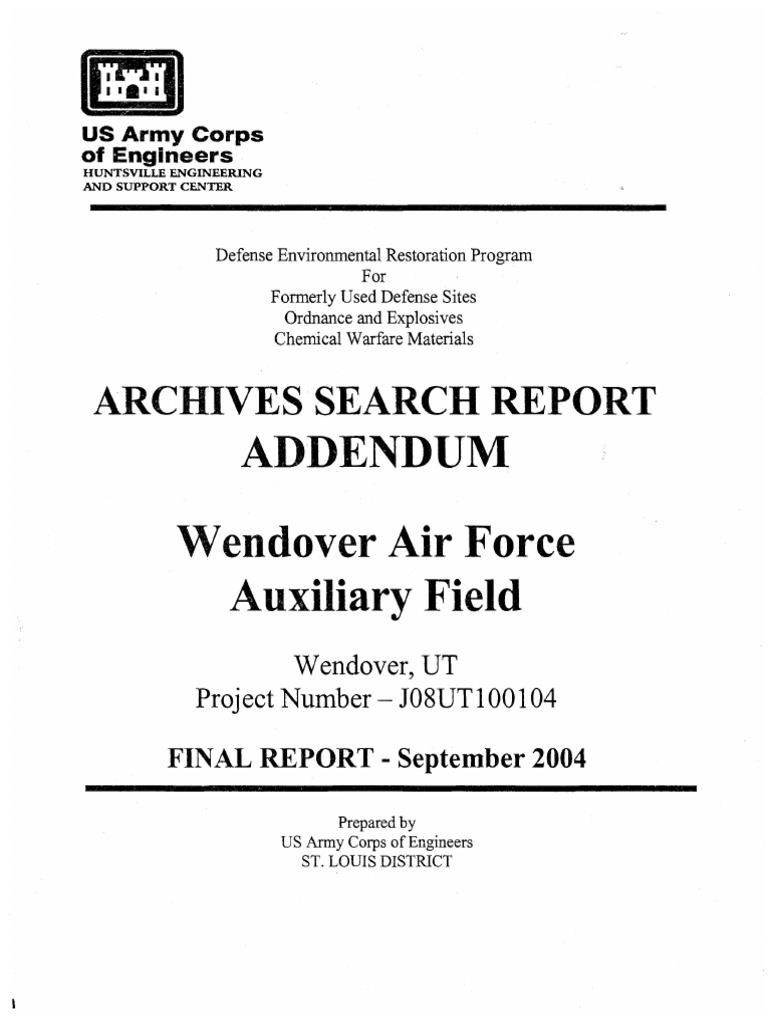 Risk Assessment for Wendover Airfield | PDF | Ammunition