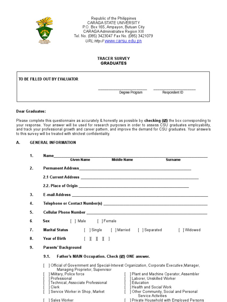 Graduate Questionnaire PDF Self Employment Small Business