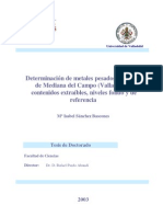 Determinacion de Metales Pesados en Suelos de Medina Del Campo Valladolid Contenidos Extraibles Niveles Fondo y de Referencia 0