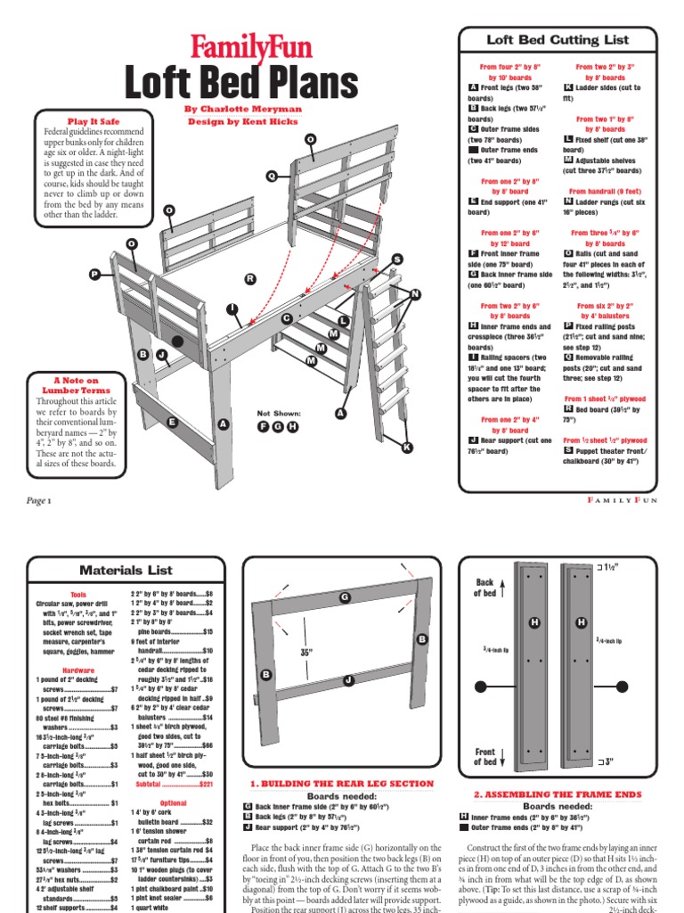 Loft Bed Plans PDF Screw Woodworking