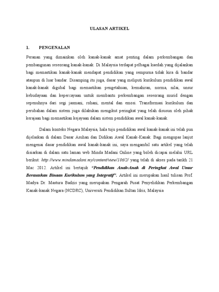 Ulasan Artikel Pdf