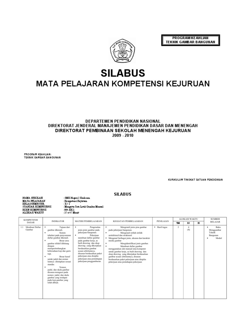 SILABUS KOMPKEJURUAN Spektrumdoc