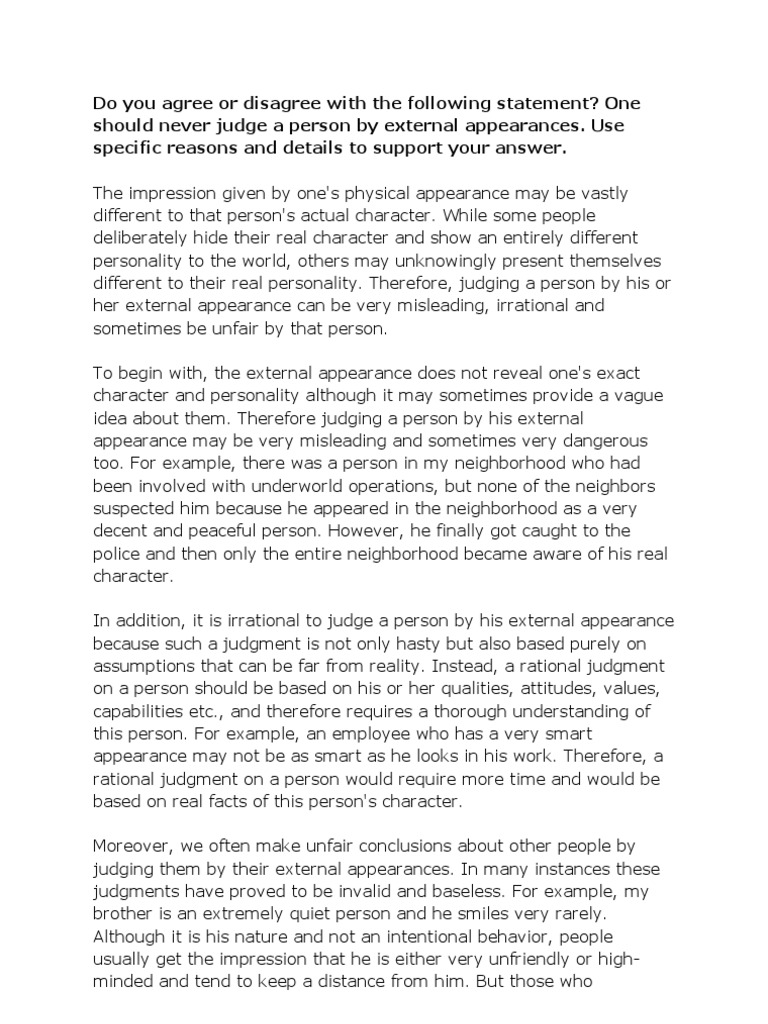 Do You Agree or Disagree With the Following Statement Truth