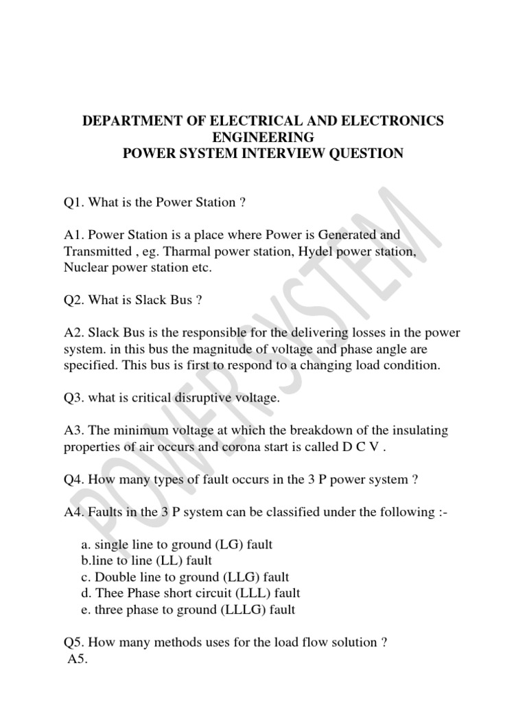 Power System Interview Question PDF Nuclear Fission Neutron