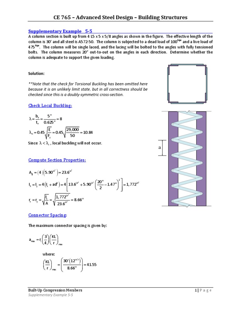 Built-Up Compression Member Design Analysis | PDF | Column | Buckling