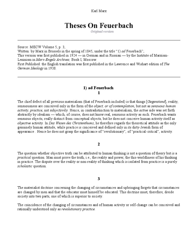 Eleven theses on feuerbach image