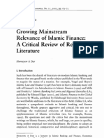 Growing Mainstream Relevance of Islamic Finance: Critical Review of Recent Literature