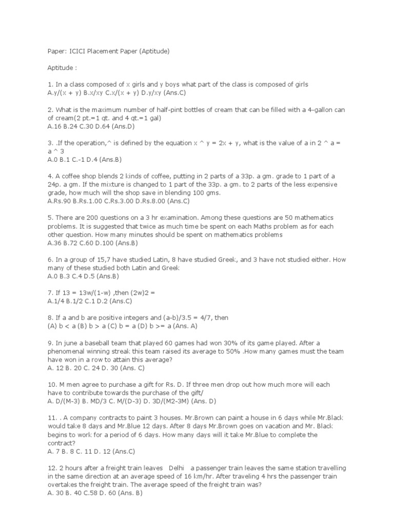 Aptitude Test PDF Odds Human Resource Management