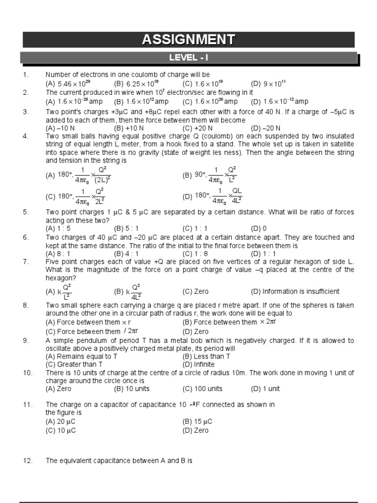 Electrostatics Practice Problems | PDF | Series And Parallel Circuits ...