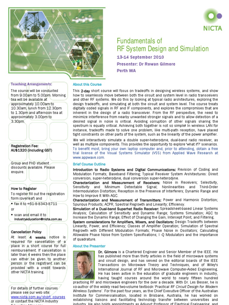 Fundamentals of RF System Design and Simulation | PDF | Radio Frequency ...