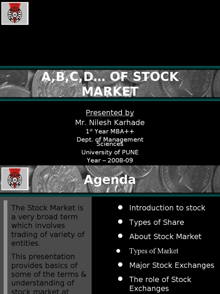 Basics of Stock Market PDF Financial Capital Stocks