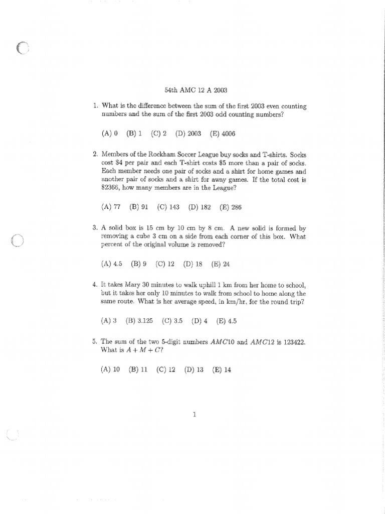 American Mathematics Competition PDF