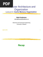 Computer Architecture and Organization: Lecture14: Cache Memory Organization