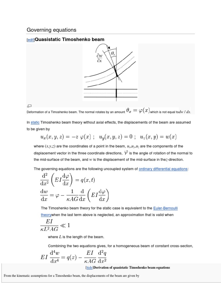 Timoshenko Beam Theory | PDF | Mechanics | Classical Mechanics