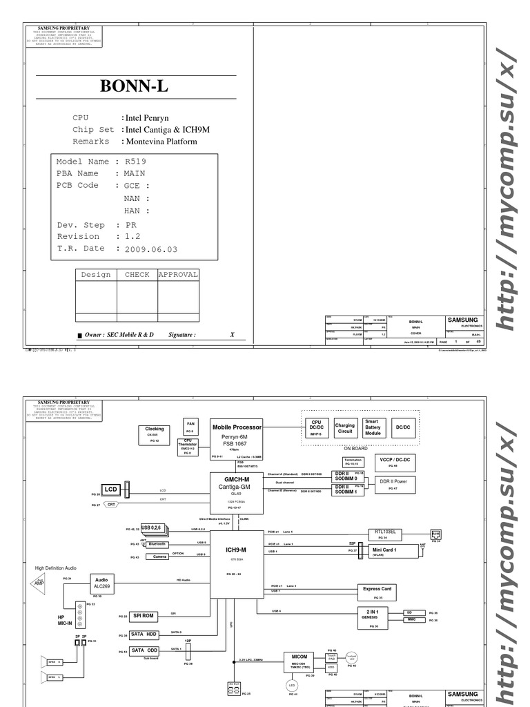 Samsung Np-r519 r719 Bonn-l Rev 1.2 | Usb | Electronic Engineering