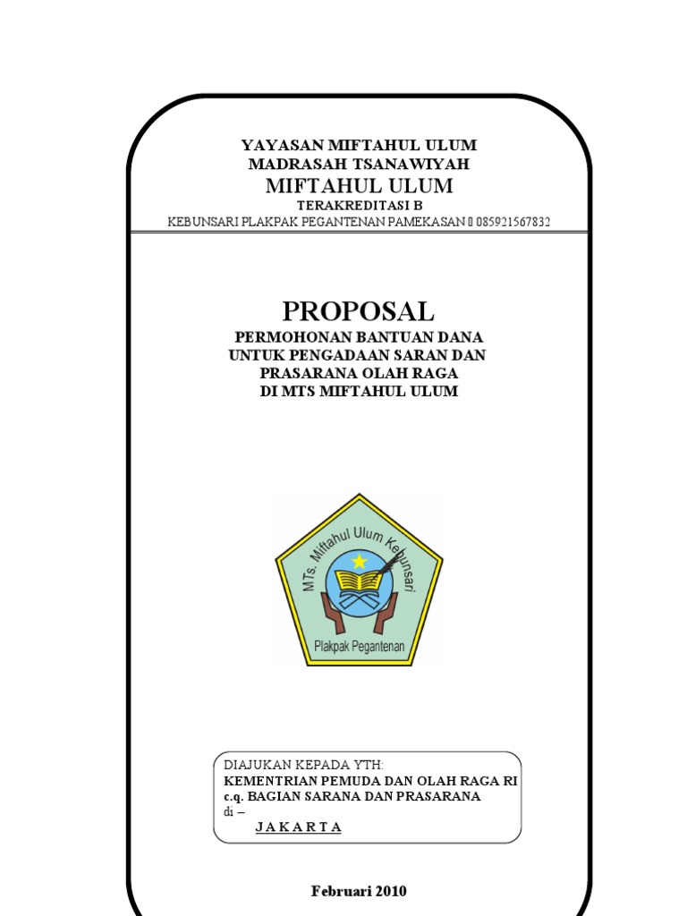Proposal Pengadaan Sarana Prasarana Olahraga