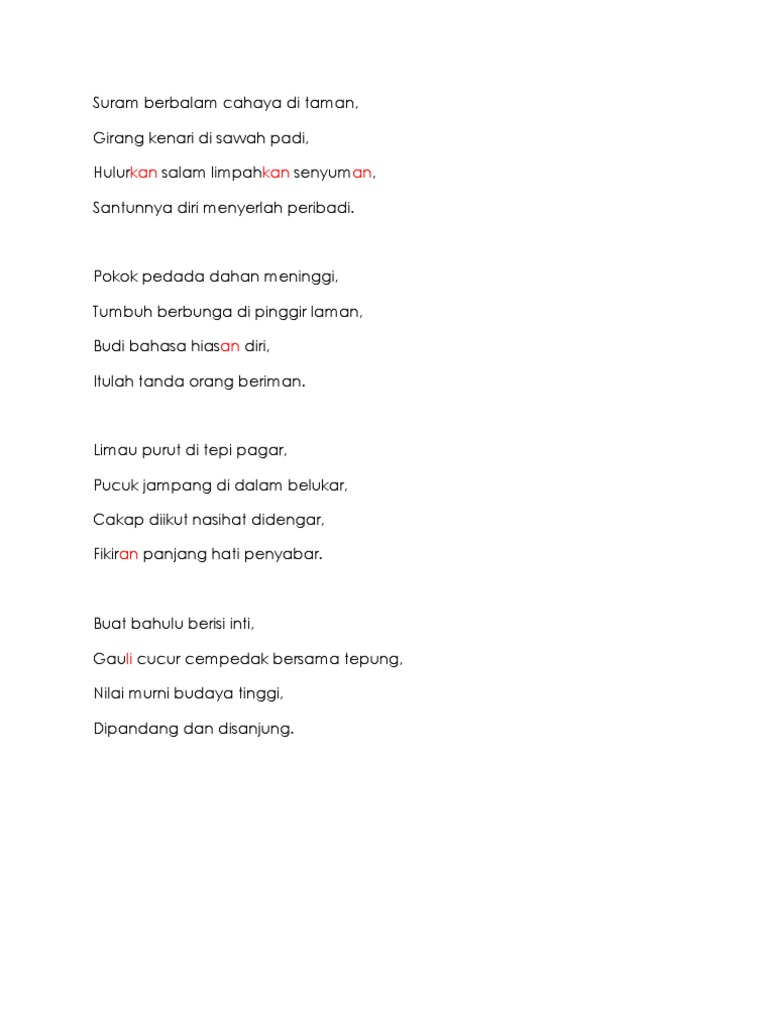 Pantun Nilai Murni Pdf