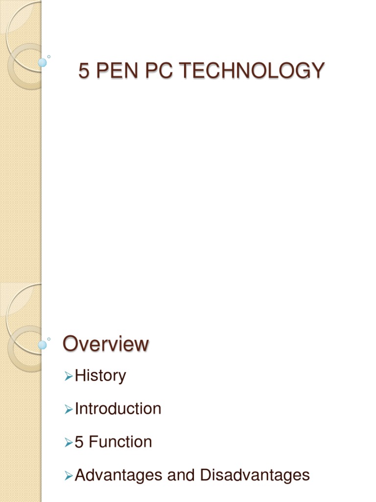 5 Pen PC Technology PDF Central Processing Unit Computer Keyboard