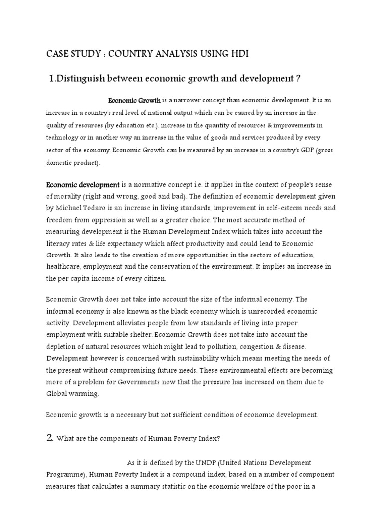 economic growth and development case study