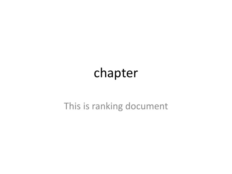 Ranking Document Overview | PDF