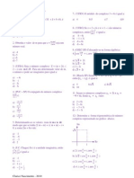 Revisão de matemática com exercícios de números complexos