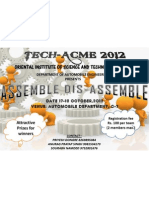 Oriental Institute of Science and Technology, Bhopal: DATE 17-18 OCTOBER, 2012 Venue: Automobile Department, C-7