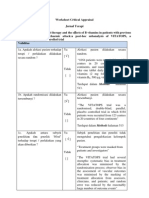 Worksheet Critical Appraisal