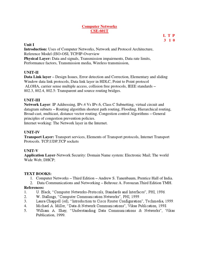 Computer Networks Course Overview | PDF | Technology & Engineering