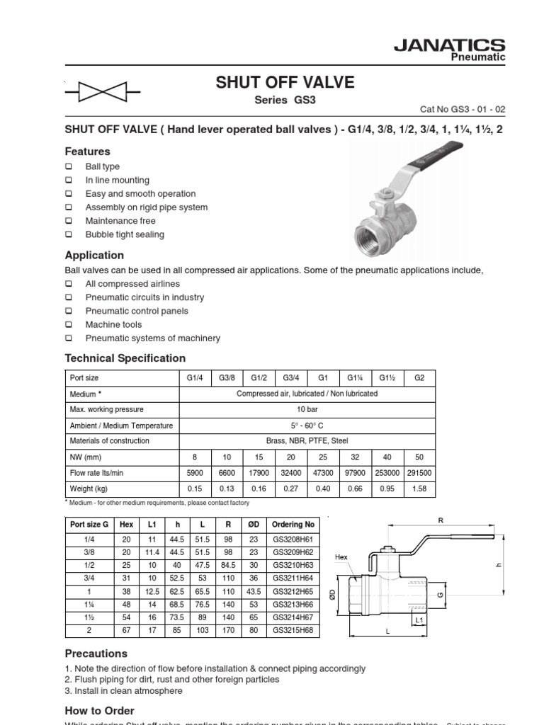 Hand Lever Operated Ball Valves PDF Valve Gas Technologies