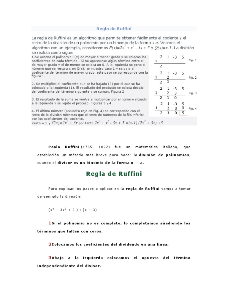 Regla de Ruffini | PDF