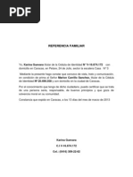 Carta Recomendacion Familiar