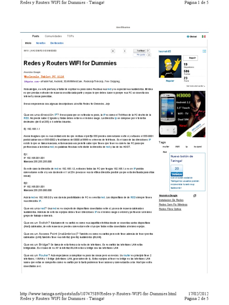 Redes y Routers WIFI For Dummies PDF Enrutador