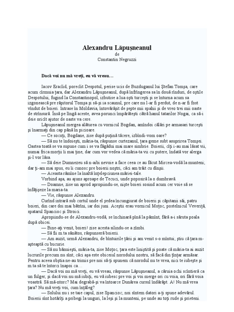 Costache Negruzzi - Al. Lapusneanu